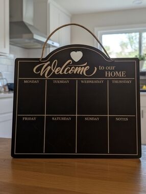 Welcome Chalkboard Weekly Planner Sign - Black & White